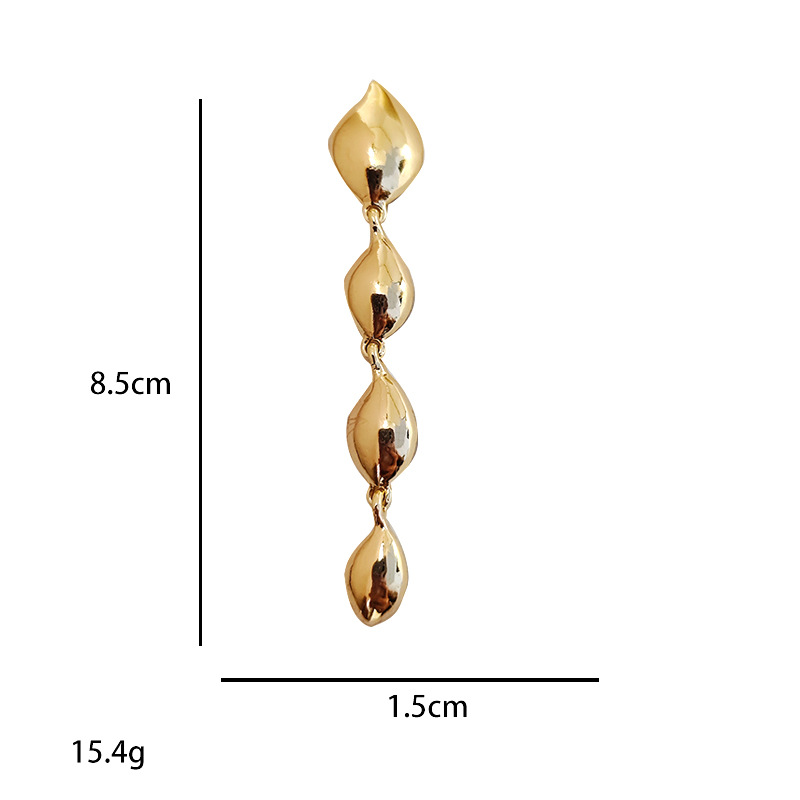1 Pair Simple Style Leaves Plating Alloy 14k Gold Plated Silver Plated Drop Earrings display picture 6