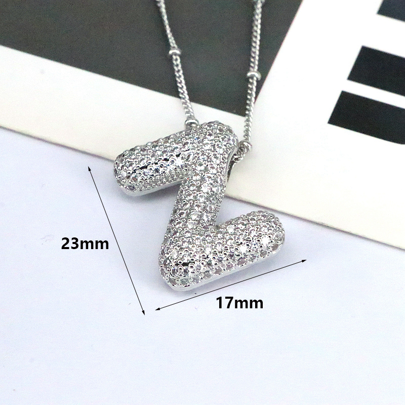 Simple Style Classic Style Letter Copper Plating Silver Plated Pendant Necklace display picture 4