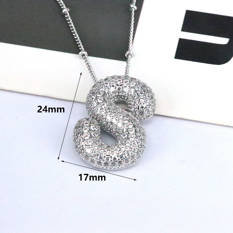 Simple Style Classic Style Letter Copper Plating Silver Plated Pendant Necklace display picture 3