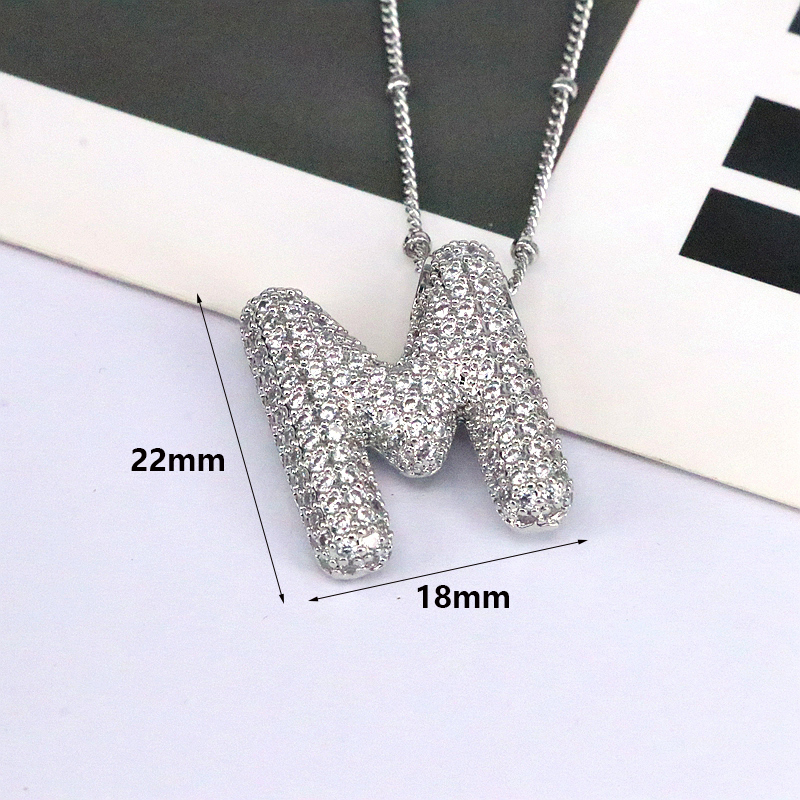 Simple Style Classic Style Letter Copper Plating Silver Plated Pendant Necklace display picture 5