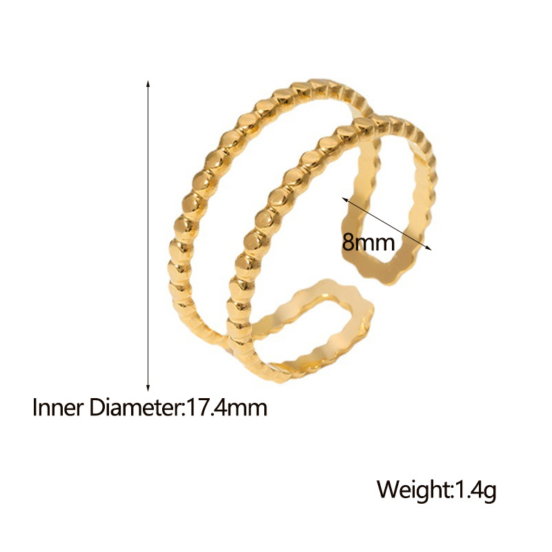 304 Stainless Steel 18K Gold Plated Simple Style Plating Solid Color Open Rings display picture 1