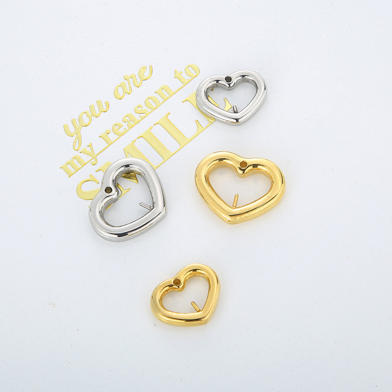 1 Piece Stainless Steel 18K Gold Plated Heart Shape Solid Color display picture 2