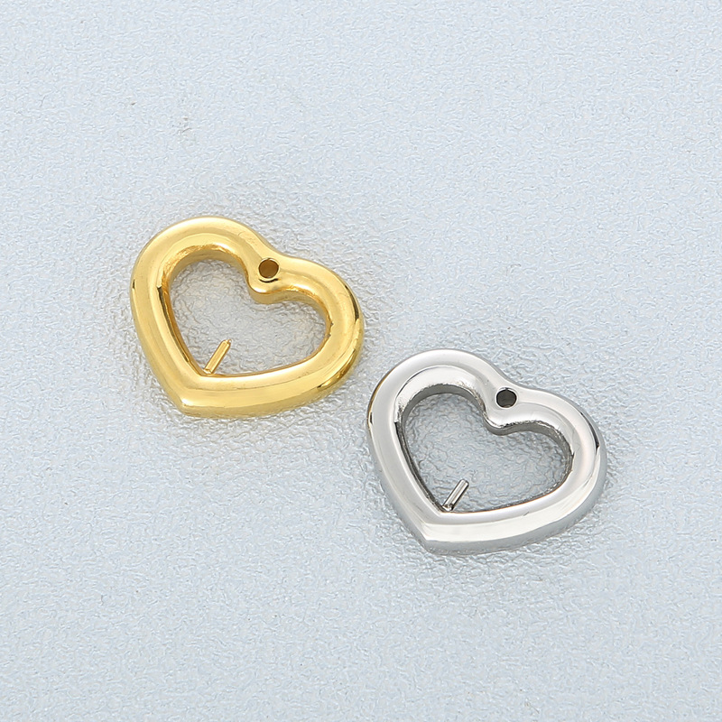 1 Piece Stainless Steel 18K Gold Plated Heart Shape Solid Color display picture 3