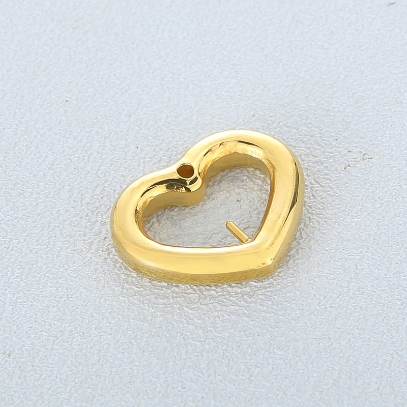 1 Pieza Acero Inoxidable Chapados en oro de 18k Forma De Corazón Color Sólido display picture 4