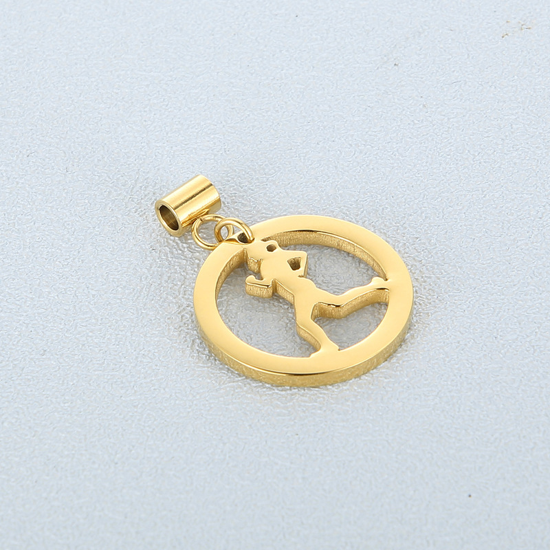 1 Pieza Acero Inoxidable Chapados en oro de 18k Humano display picture 2