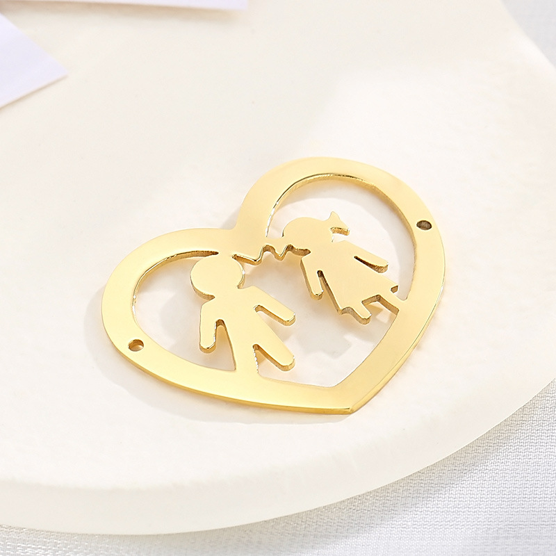 1 Piece Stainless Steel 18K Gold Plated Heart Shape display picture 3