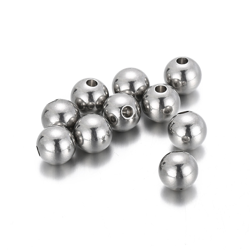 1 Set Diameter 8mm Stainless Steel 18K Gold Plated Round Polished Beads display picture 6