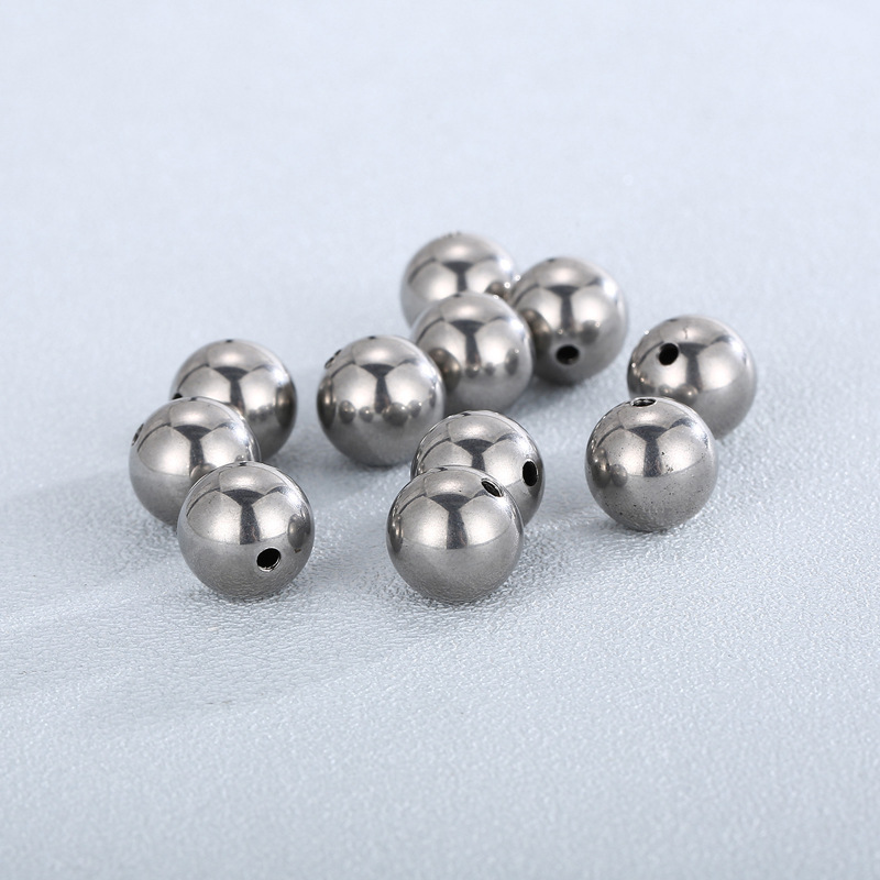 10 Pieces Diameter 10mm Diameter 12mm Diameter 14mm Stainless Steel Solid Color Polished Beads display picture 3