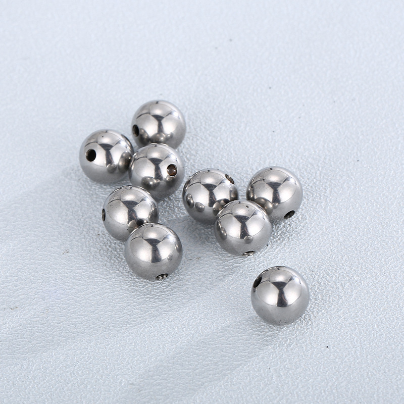 10 Pieces Diameter 10mm Diameter 12mm Diameter 14mm Stainless Steel Solid Color Polished Beads display picture 4