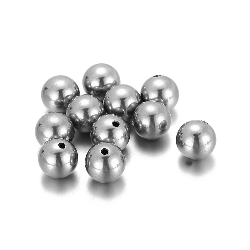 10 Pieces Diameter 10mm Diameter 12mm Diameter 14mm Stainless Steel Solid Color Polished Beads display picture 6