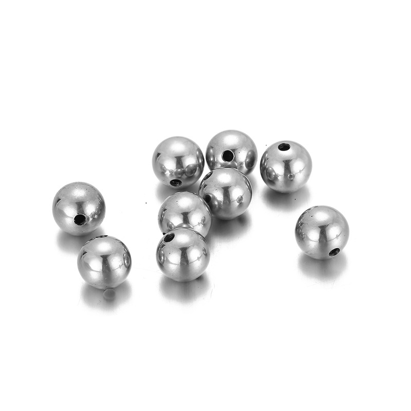 10 Pieces Diameter 10mm Diameter 12mm Diameter 14mm Stainless Steel Solid Color Polished Beads display picture 7