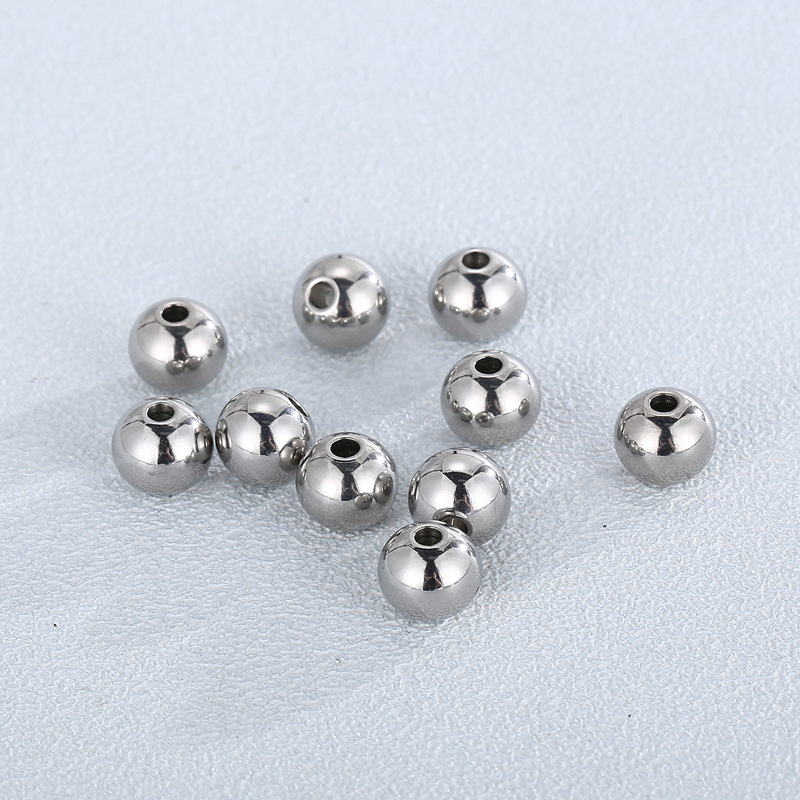 10 Pieces Diameter 4mm Diameter 5mm Diameter 8mm Stainless Steel 18K Gold Plated Round Polished Beads display picture 6