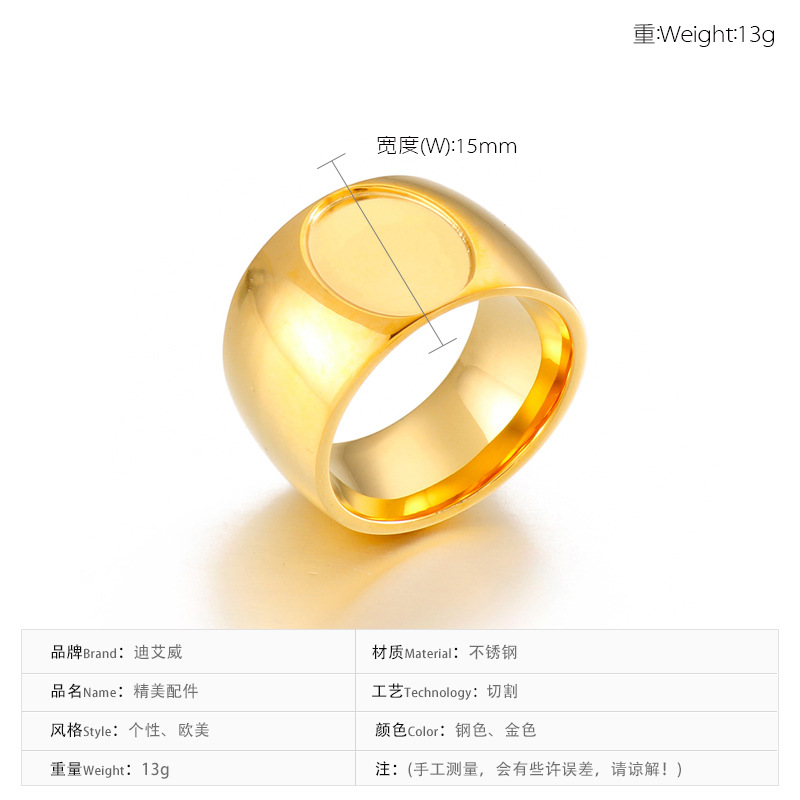 Stainless Steel 18K Gold Plated Simple Style Plating Round Rings display picture 2