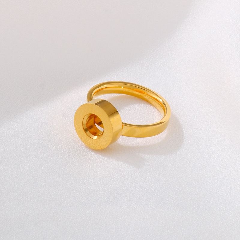 Acier Inoxydable Plaqué Or 18K Style Simple Placage Rond Anneaux display picture 4