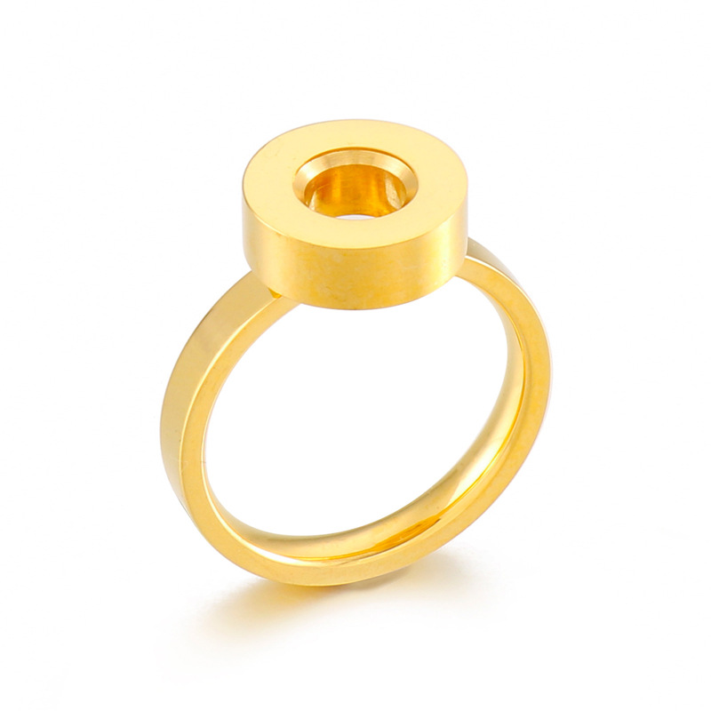 Acier Inoxydable Plaqué Or 18K Style Simple Placage Rond Anneaux display picture 8