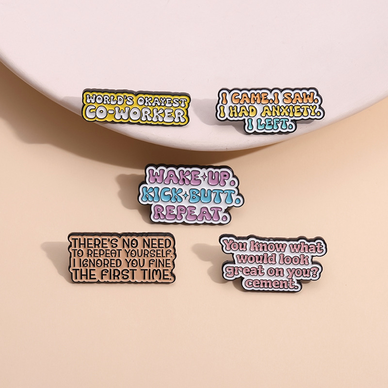 Cartoon Style Letter Alloy Plating Unisex Brooches display picture 7