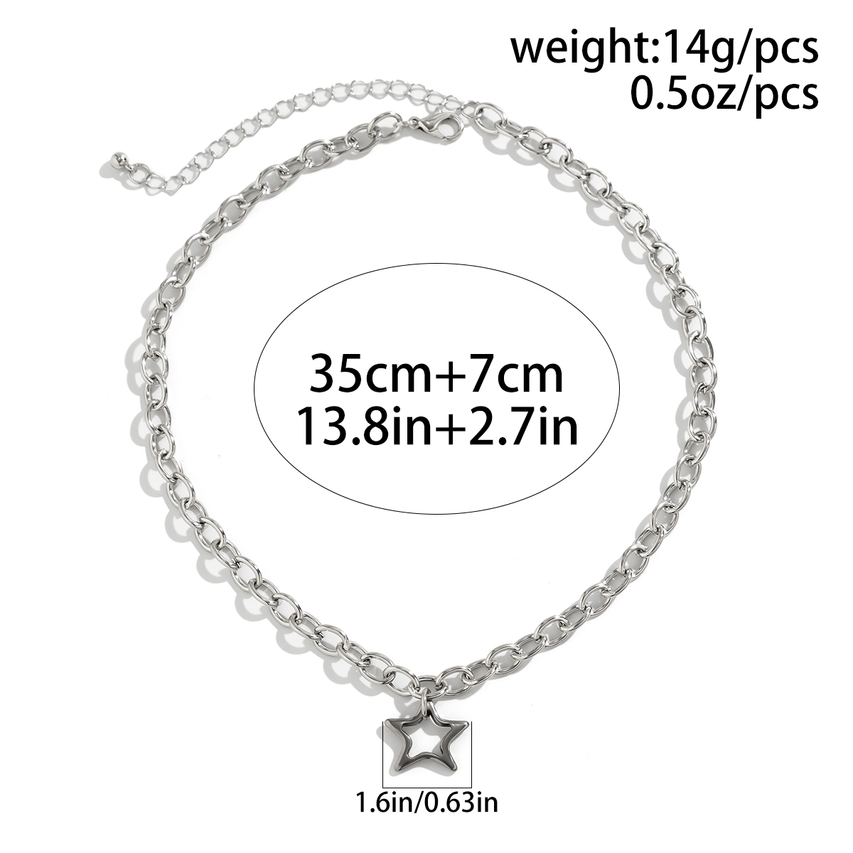 Wholesale Jewelry Simple Style Classic Style Irregular Star Titanium Steel Iron Chain Necklace display picture 1