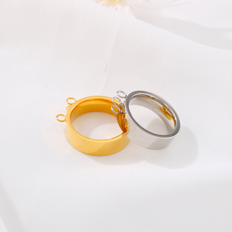 Stainless Steel 18K Gold Plated Simple Style Plating Round Rings display picture 2