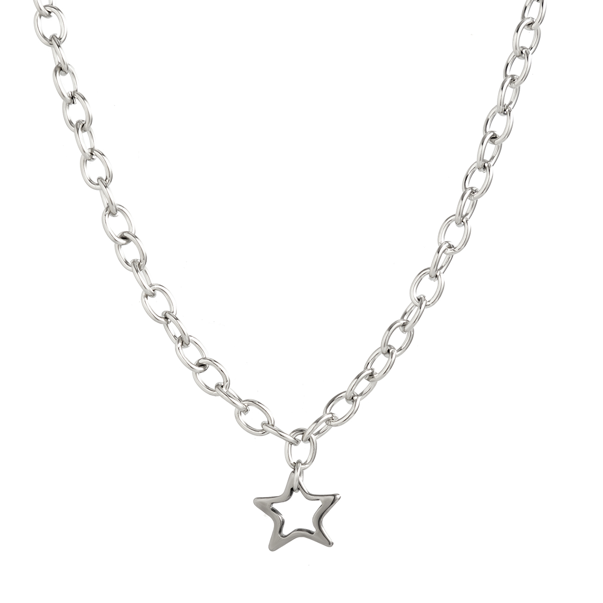 Wholesale Jewelry Simple Style Classic Style Irregular Star Titanium Steel Iron Chain Necklace display picture 4