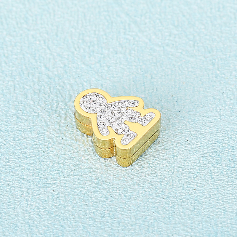 1 Pieza 12x9mm Acero Inoxidable Diamantes De Imitación Chapados en oro de 18k Color Sólido Colgante display picture 1