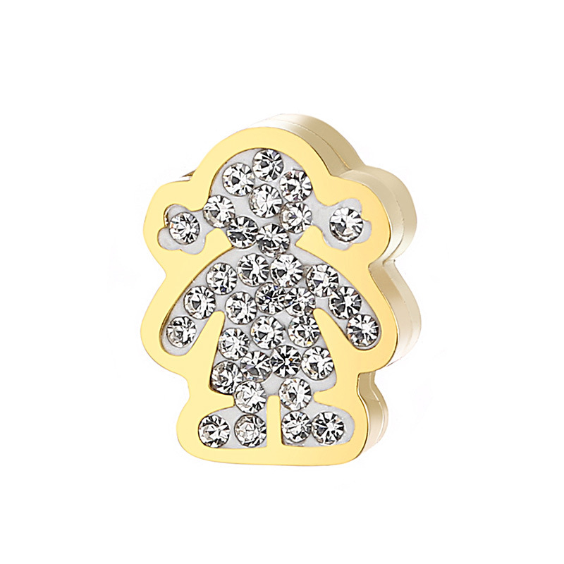 1 Pieza 12x9mm Acero Inoxidable Diamantes De Imitación Chapados en oro de 18k Color Sólido Colgante display picture 2