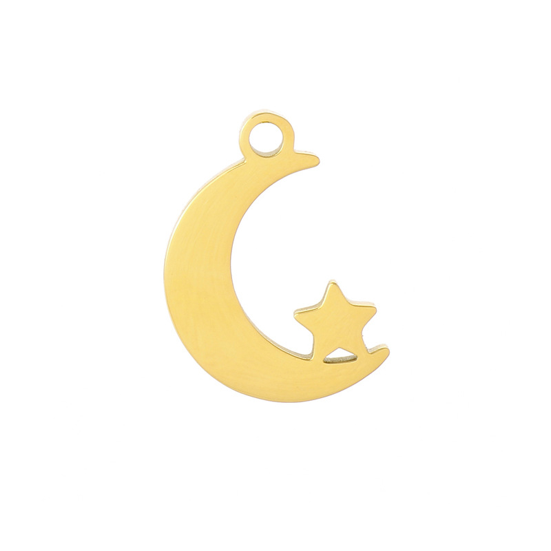 1 Piece Stainless Steel 18K Gold Plated Star Moon display picture 5