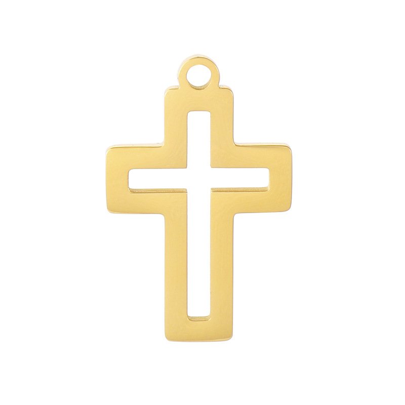 1 Piece Stainless Steel 18K Gold Plated Cross display picture 1