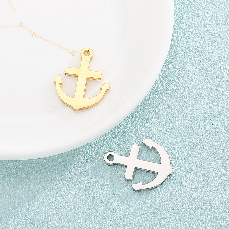 1 Piece Stainless Steel 18K Gold Plated Anchor display picture 3