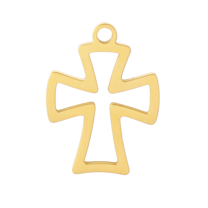 1 Piece Stainless Steel 18K Gold Plated Cross display picture 5