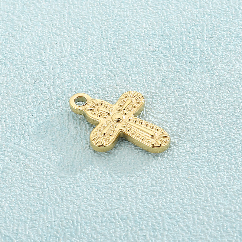 1 Piece Stainless Steel 18K Gold Plated Cross display picture 3