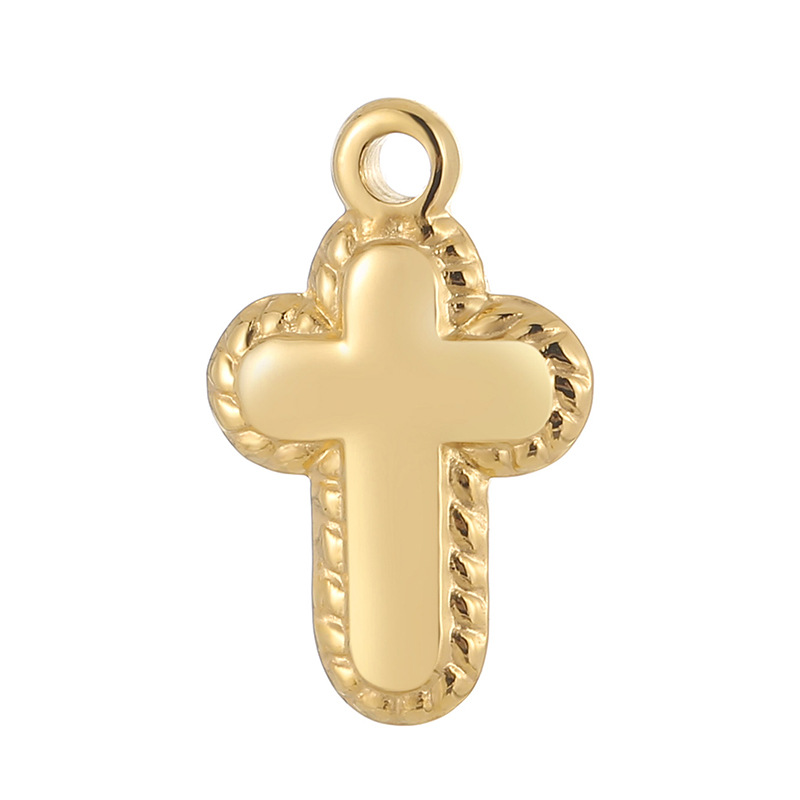 1 Piece Stainless Steel 18K Gold Plated Cross display picture 5