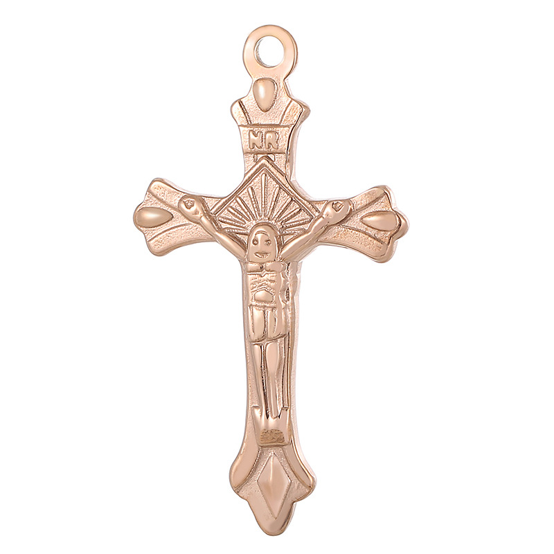 1 Piece Stainless Steel 18K Gold Plated Cross display picture 8