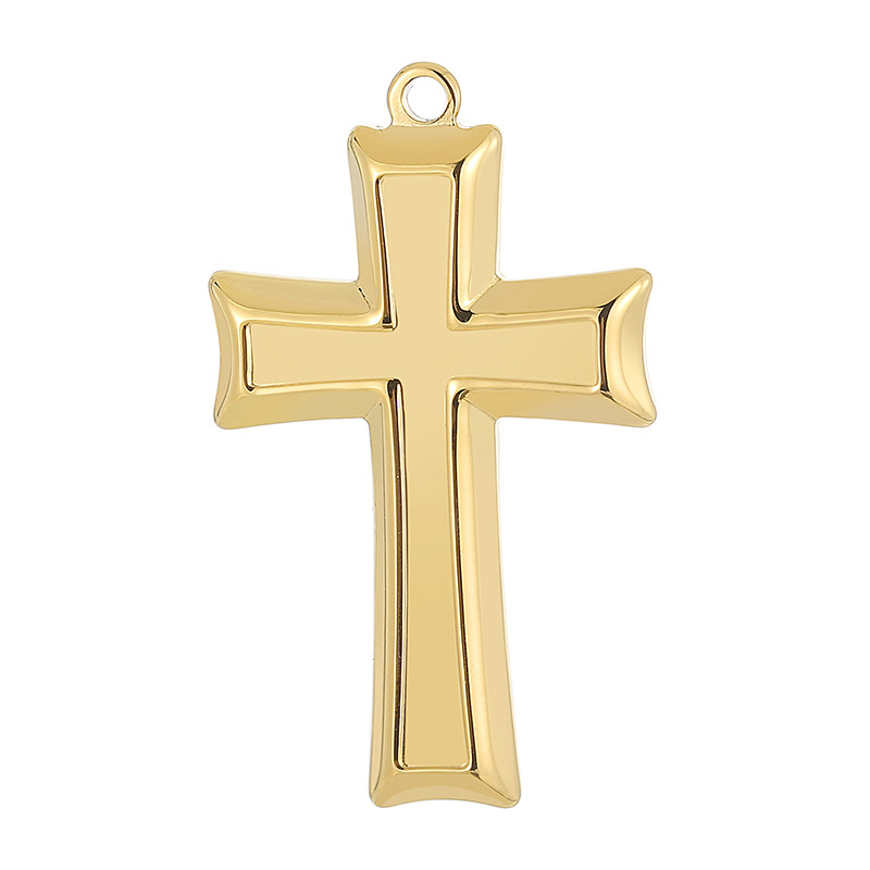 1 Piece Stainless Steel 18K Gold Plated Cross display picture 4