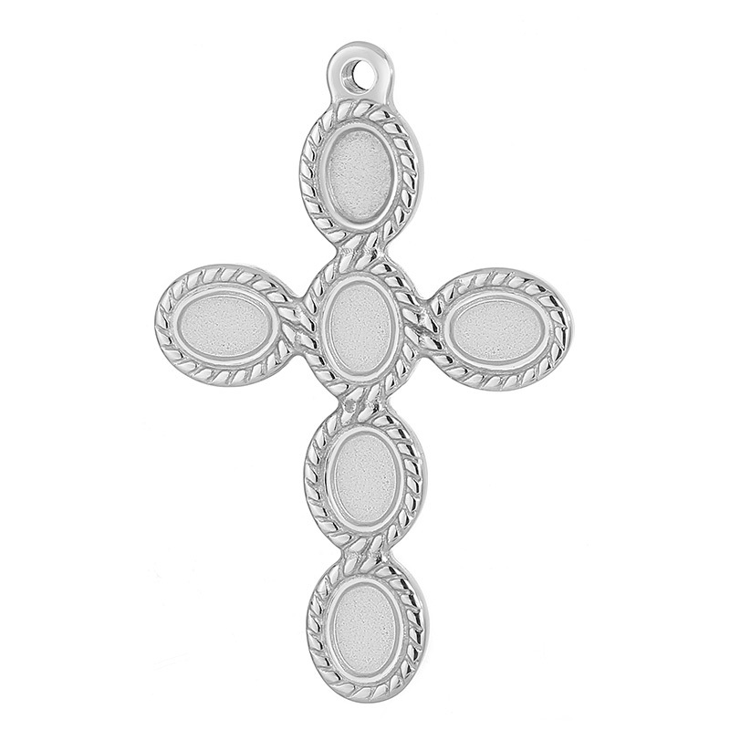 1 Piece Stainless Steel 18K Gold Plated Cross Pendant display picture 6