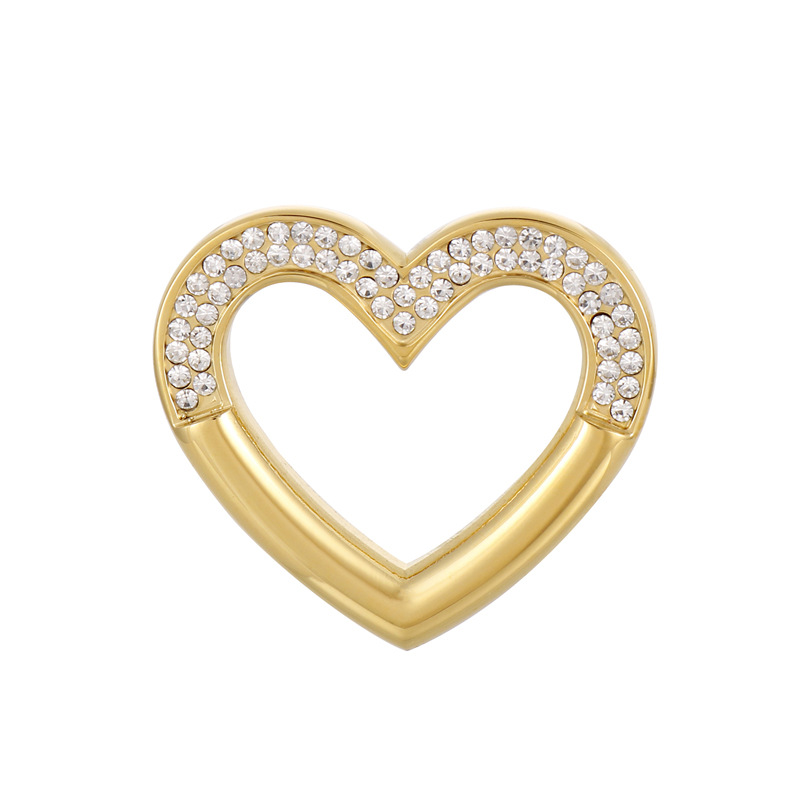 1 Piece Stainless Steel Zircon 18K Gold Plated Heart Shape display picture 6
