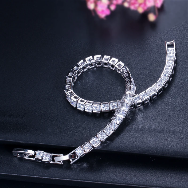 Casual Square Copper Inlay Zircon 14k Gold Plated White Gold Plated Bracelets display picture 7