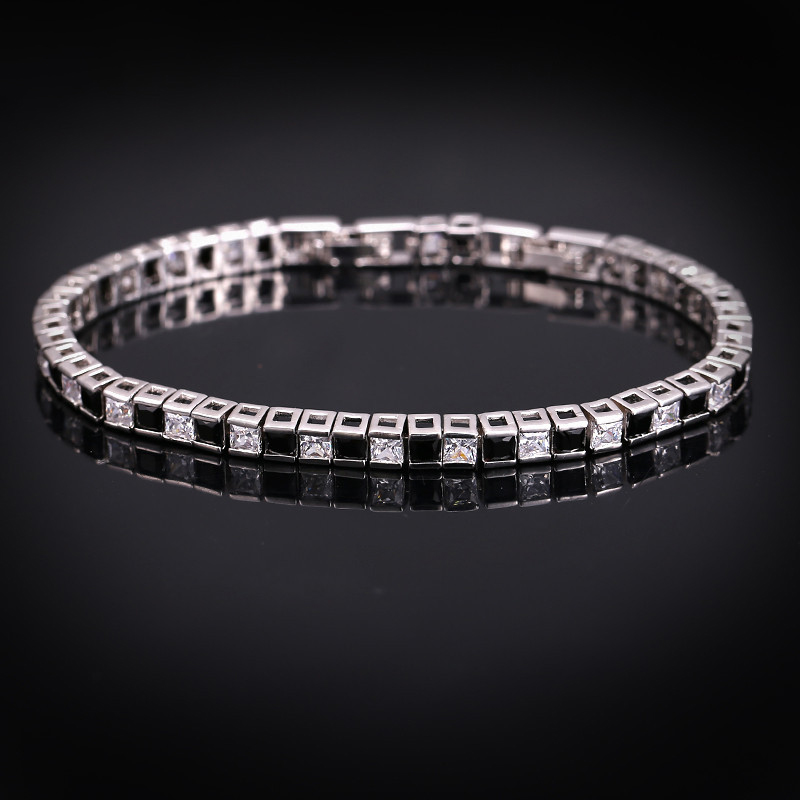 Casual Square Copper Inlay Zircon 14k Gold Plated White Gold Plated Bracelets display picture 5