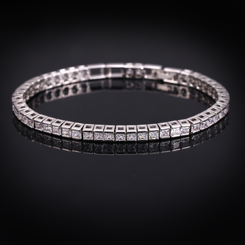 Casual Square Copper Inlay Zircon 14k Gold Plated White Gold Plated Bracelets display picture 3