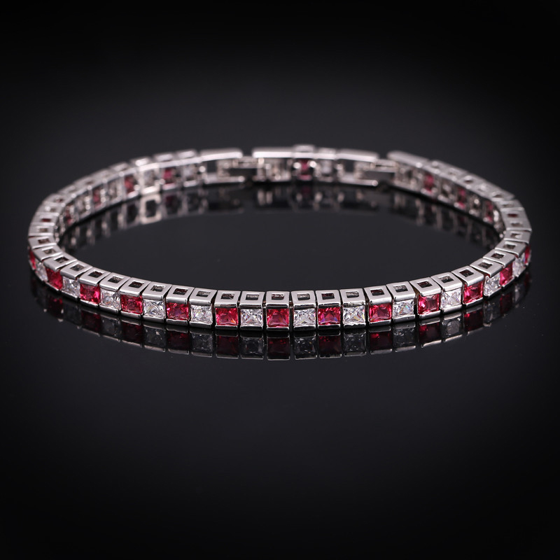 Casual Square Copper Inlay Zircon 14k Gold Plated White Gold Plated Bracelets display picture 2