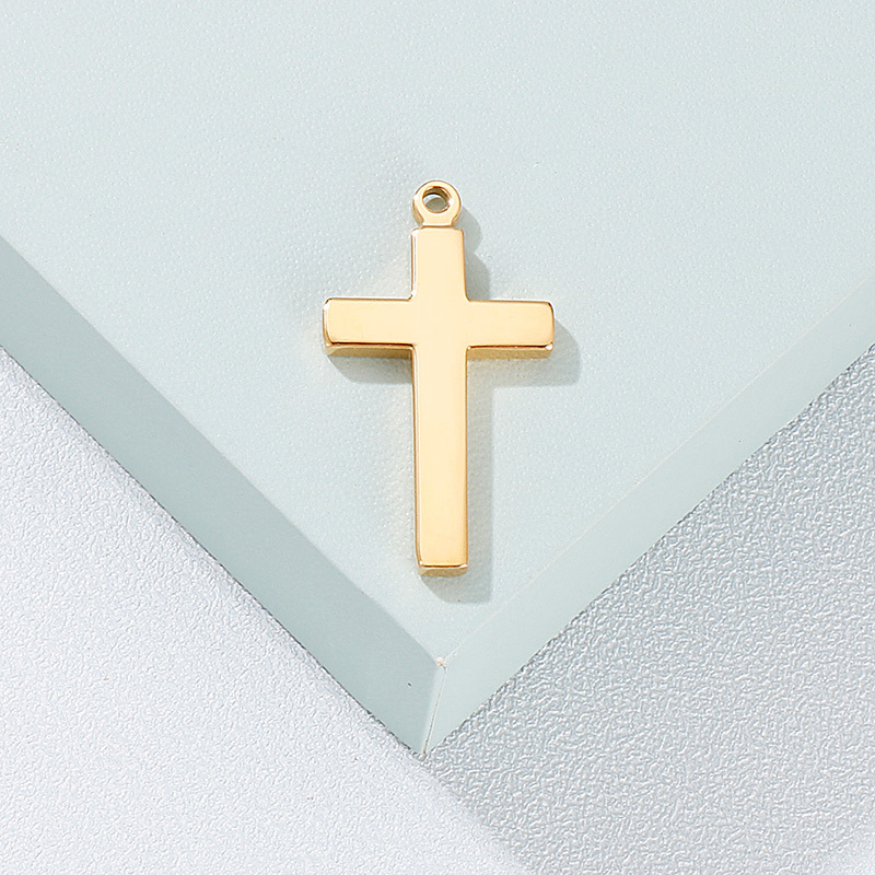1 Piece Stainless Steel 18K Gold Plated Cross display picture 5