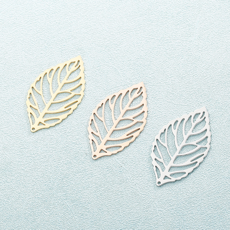1 Piece Stainless Steel 18K Gold Plated Leaves display picture 1