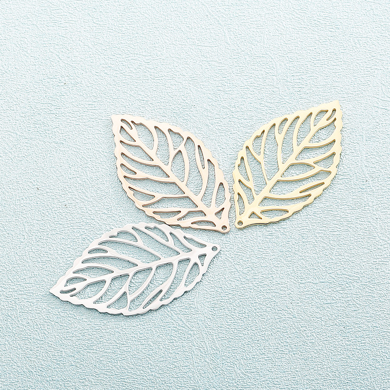 1 Piece Stainless Steel 18K Gold Plated Leaves display picture 2