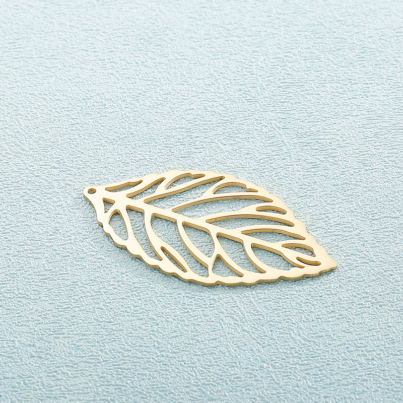 1 Piece Stainless Steel 18K Gold Plated Leaves display picture 4