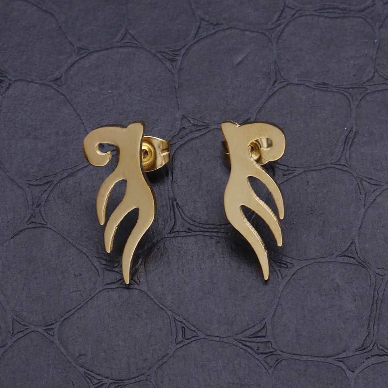 1 Pair Simple Style Solid Color Plating Stainless Steel 18K Gold Plated Ear Studs display picture 3