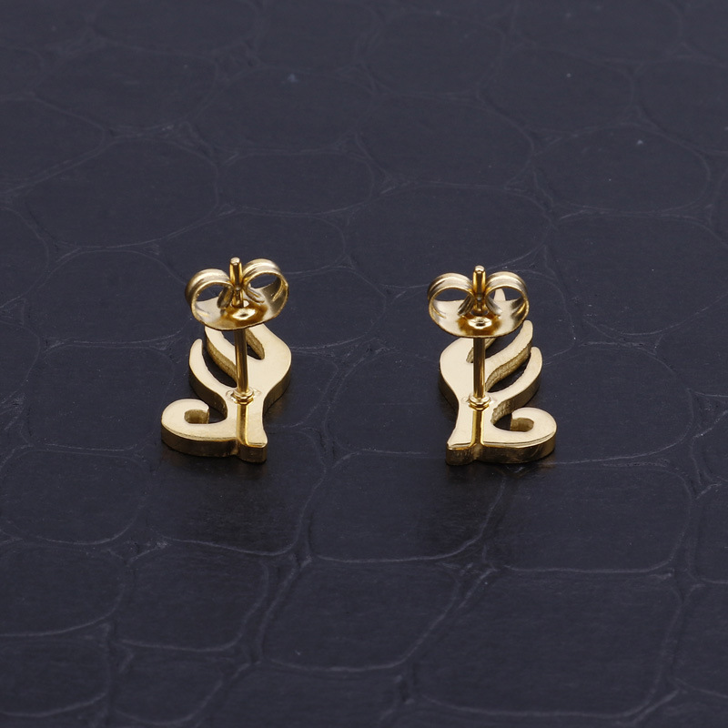 1 Pair Simple Style Solid Color Plating Stainless Steel 18K Gold Plated Ear Studs display picture 5