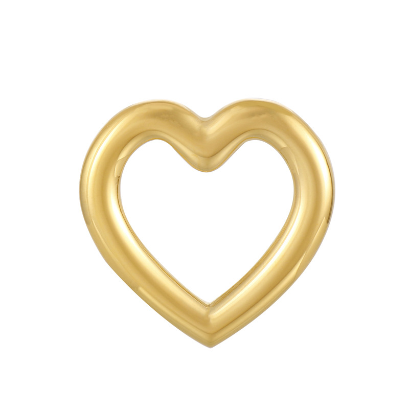1 Pieza Acero Inoxidable Chapados en oro de 18k Forma De Corazón Color Sólido display picture 8
