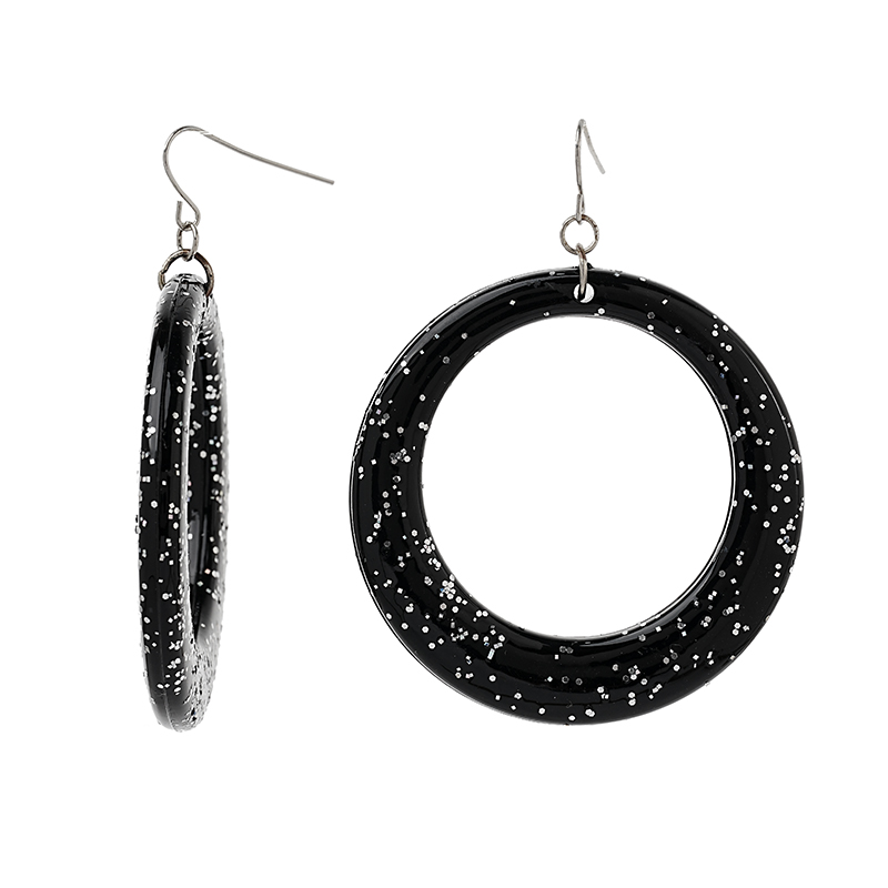 1 Pair Retro Simple Style Round Arylic Resin Drop Earrings display picture 1