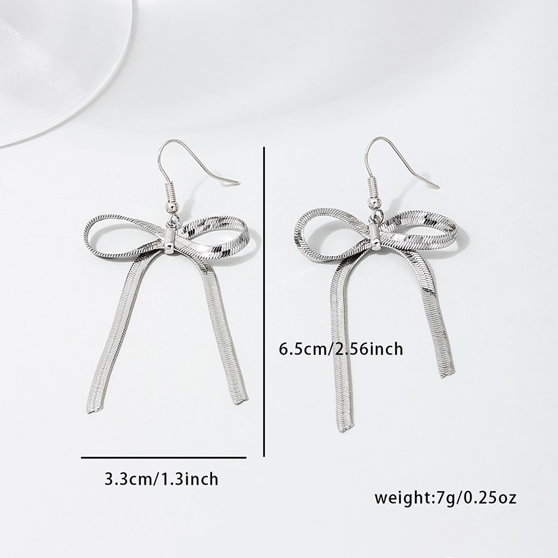 1 Pair Sweet Simple Style Bow Knot Alloy Drop Earrings display picture 1