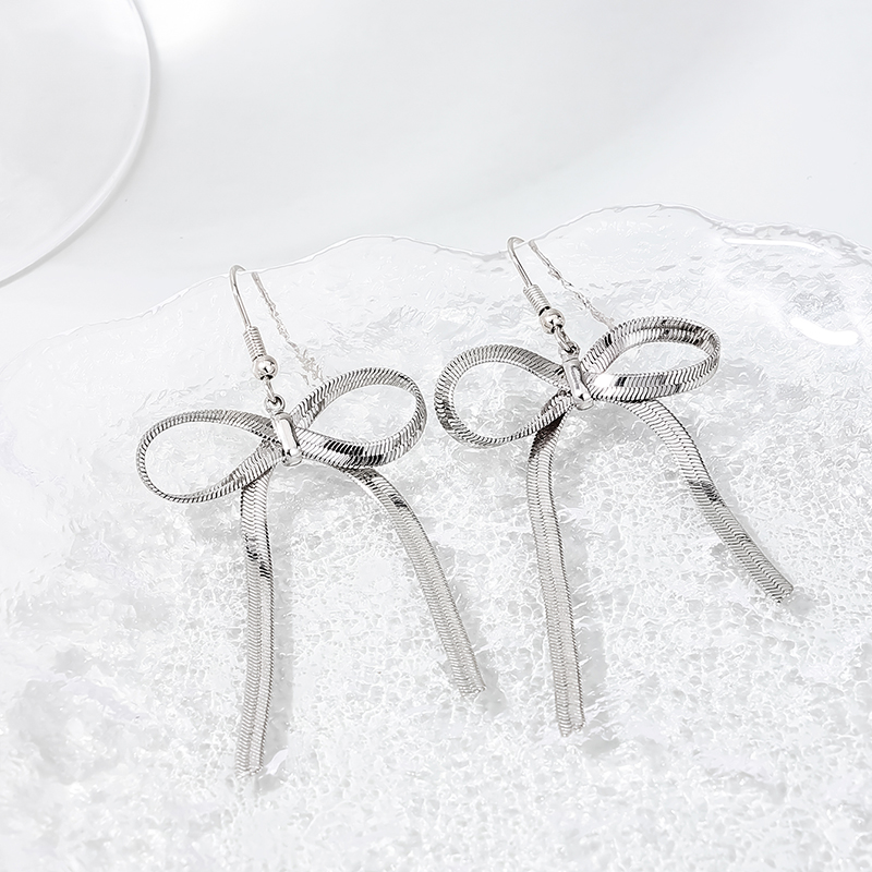 1 Pair Sweet Simple Style Bow Knot Alloy Drop Earrings display picture 3