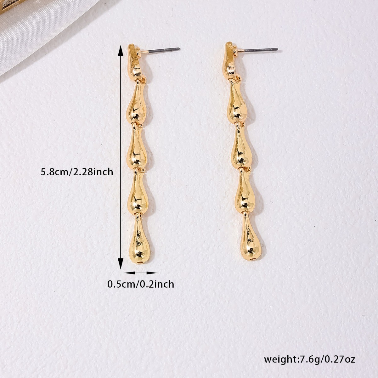 1 Pair Simple Style Solid Color Alloy Drop Earrings display picture 2